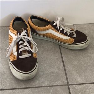 Basket weave vans old school